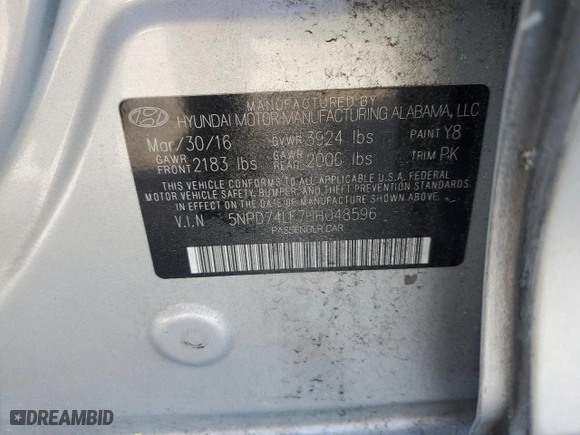 2017 Hyundai Elantra SE with VIN 5NPD74LF7HH048596, listed as a Copart auction lot 51341945 with 91,149 mi miles and Salvage Title. Bid and sale history available at carsss.com. Image 12.