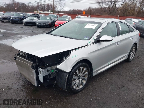 2017 Hyundai Sonata Sport with VIN 5NPE34AF4HH485507, listed as a IAAI auction lot 41853885 with 53,875 mi miles. Bid and sale history available at carsss.com. Image 19.
