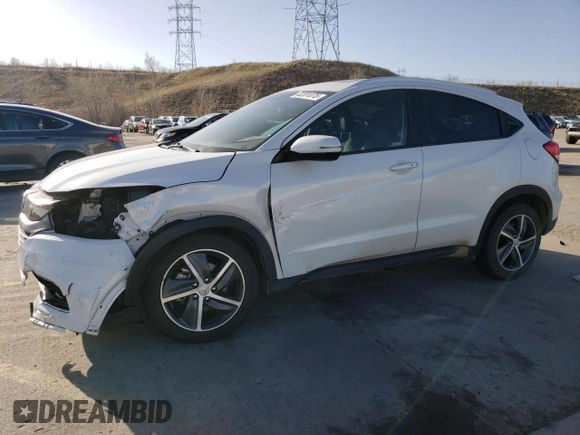 2021 Honda HR-V EX with VIN 3CZRU6H56MM709348, listed as a Copart auction lot 52201075 with 35,062 mi miles and Salvage Title. Bid and sale history available at carsss.com. Image 1.