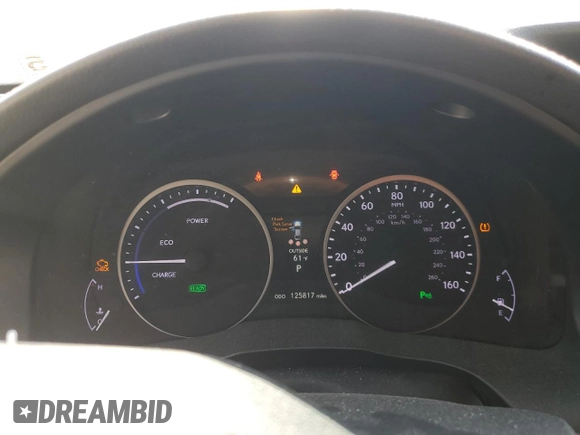 2014 Lexus ES 300h Hybrid with VIN JTHBW1GG0E2066607, listed as a Copart auction lot 53625625 with 125,817 mi miles and Salvage Title. Bid and sale history available at carsss.com. Image 9.