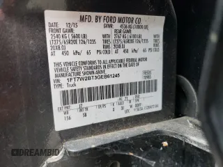 2016 Ford Super Duty F-250 SRW Lariat with VIN 1FT7W2BT3GEB61245, listed as a Copart auction lot 50401995 with 147,893 mi miles and Salvage Title. Bid and sale history available at carsss.com. Image 12.