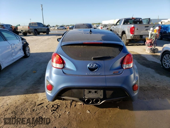 2016 Hyundai Veloster Turbo with VIN KMHTC6AE4GU256240, listed as a Copart auction lot 45146283 with 45,487 mi miles. Bid and sale history available at carsss.com. Image 6.