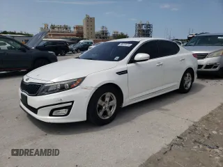 2015 Kia Optima LX z VIN KNAGM4A77F5653522, wystawiony jako Copart lot #58223715 z przebiegiem 148 924 mil mil oraz Szkoda całkowita • Salvage title. Historia ofert i sprzedaży dostępna na DreamBid. Obrazek 1.