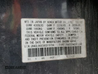 2008 Acura TSX z VIN JH4CL96838C019706, wystawiony jako Copart lot #48103595 z przebiegiem 246 876 mil mil oraz Szkoda całkowita • Salvage title. Historia ofert i sprzedaży dostępna na DreamBid. Obrazek 13.