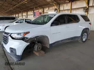 2018 Chevrolet Traverse LS with VIN 1GNERFKW0JJ254018, listed as a Copart auction lot 64073695 with 97,459 mi miles and Clean title. Bid and sale history available at DreamBid. Image 1.