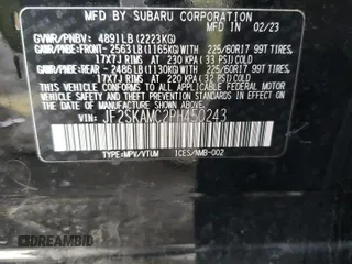 2023 Subaru Forester Wilderness with VIN JF2SKAMC2PH450243, listed as a Copart auction lot 58396525 with 24,880 mi miles and Salvage title. Bid and sale history available at DreamBid. Image 13.
