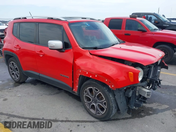 2016 Jeep Renegade Limited z VIN ZACCJADT9GPD96633, wystawiony jako IAAI lot #42420027 z przebiegiem 89 029 mil mil oraz . Historia ofert i sprzedaży dostępna na DreamBid. Obrazek 1.