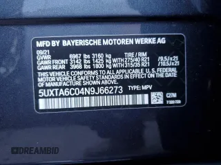 2022 BMW X5 xDrive45e with VIN 5UXTA6C04N9J66273, listed as a Copart auction lot 69163062 with 7,464 mi miles. Bid and sale history available at carsss.com. Image 14.