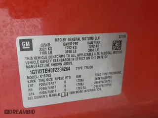 2015 GMC Sierra 1500 with VIN 1GTV2TEH0FZ394264, listed as a Copart auction lot 86523354 with 167,054 mi miles and Clean Title. Bid and sale history available at carsss.com. Image 12.