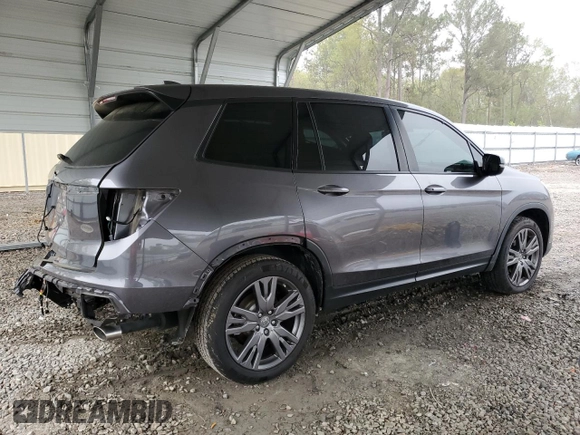 2021 Honda Passport EX-L with VIN 5FNYF7H54MB000620, listed as a Copart auction lot 50877295 with 46,109 mi miles and Salvage Title. Bid and sale history available at carsss.com. Image 3.