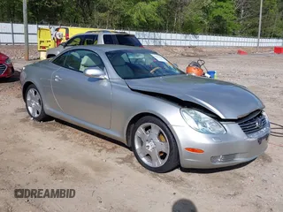 2004 Lexus SC with VIN JTHFN48YX40059526, listed as a IAAI auction lot 41973307 with 123,466 mi miles. Bid and sale history available at carsss.com. Image 1.