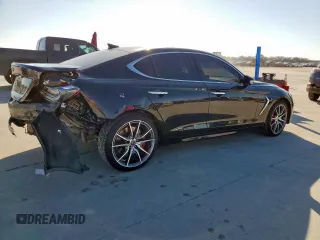 2019 Genesis G70 Advanced with VIN KMTG34LE1KU027824, listed as a Copart auction lot 46900135 with 42,325 mi miles and Salvage title. Bid and sale history available at DreamBid. Image 3.