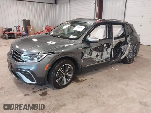 2024 Volkswagen Tiguan Wolfsburg Edition with VIN 3VVAB7AX3RM219372, listed as a IAAI auction lot 42449019 with 2,390 mi miles and . Bid and sale history available at DreamBid. Image 2.