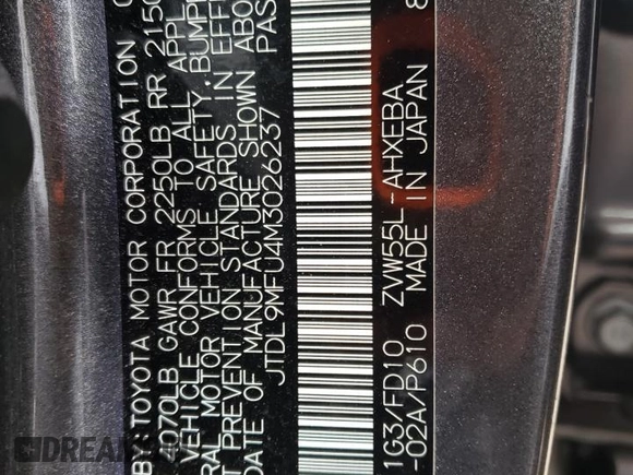 2021 Toyota Prius LE with VIN JTDL9MFU4M3026237, listed as a Copart auction lot 49271085 with 42,419 mi miles and Salvage title. Bid and sale history available at DreamBid. Image 12.