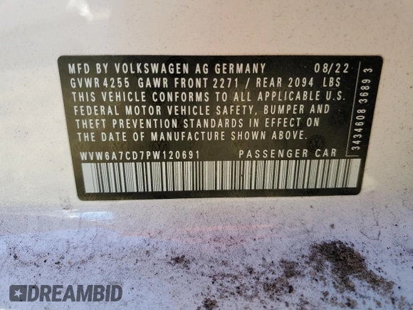 2023 Volkswagen Golf GTI Autobahn with VIN WVW6A7CD7PW120691, listed as a Copart auction lot 42679815 with 31,896 mi miles and Salvage Title. Bid and sale history available at carsss.com. Image 14.