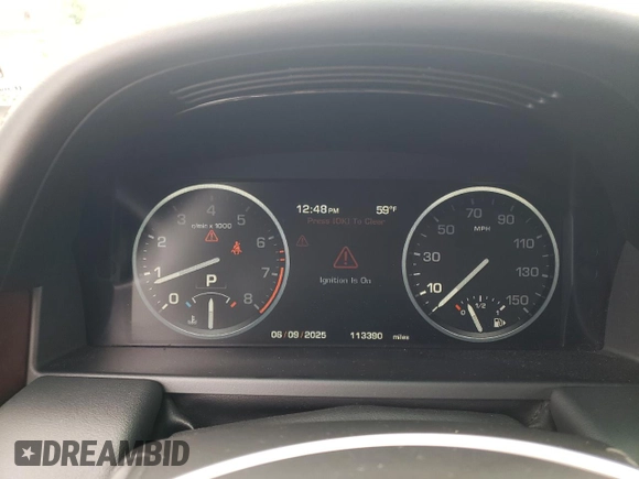 2012 Land Rover Range Rover HSE Lux with VIN SALMF1D49CA374956, listed as a Copart auction lot 59733835 with 113,390 mi miles and Salvage title. Bid and sale history available at DreamBid. Image 9.