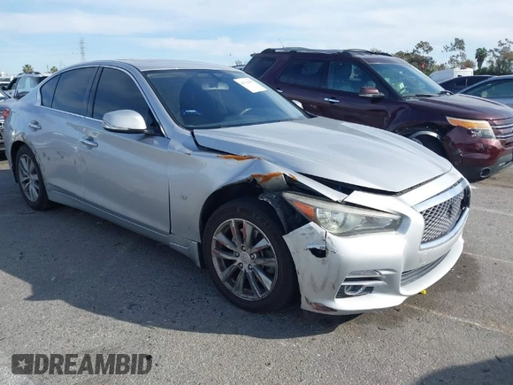 2014 Infiniti Q50 Sport with VIN JN1BV7AP9EM674097, listed as a IAAI auction lot 41741697 with 105,797 mi miles and . Bid and sale history available at DreamBid. Image 1.