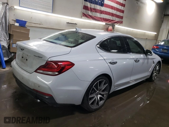 2019 Genesis G70 2.0T Advanced with VIN KMTG44LA5KU025181, listed as a Copart auction lot 77396194 with 96,318 mi miles and Salvage Title. Bid and sale history available at carsss.com. Image 3.