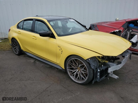 2022 BMW M3 with VIN WBS53AY01NFM30642, listed as a Copart auction lot 85710584 with 0 mi miles and Salvage Title. Bid and sale history available at carsss.com. Image 4.