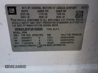 2018 Chevrolet Equinox LT z VIN 2GNAXJEV7J6150035, wystawiony jako Copart lot #48942695 z przebiegiem 151 538 mil mil oraz Szkoda całkowita • Salvage title. Historia ofert i sprzedaży dostępna na DreamBid. Obrazek 13.