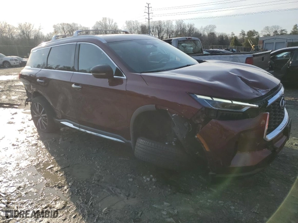 2022 Infiniti QX60 SENSORY with VIN 5N1DL1GS3NC340945, listed as a Copart auction lot 84921684 with 47,622 mi miles and Salvage Title. Bid and sale history available at carsss.com. Image 4.