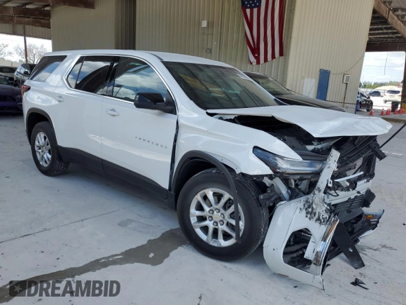 2023 Chevrolet Traverse LS z VIN 1GNERFKW4PJ198111, wystawiony jako Copart lot #56129525 z przebiegiem 26 223 mil mil oraz Nie do naprawy • Non repairable. Historia ofert i sprzedaży dostępna na DreamBid. Obrazek 4.