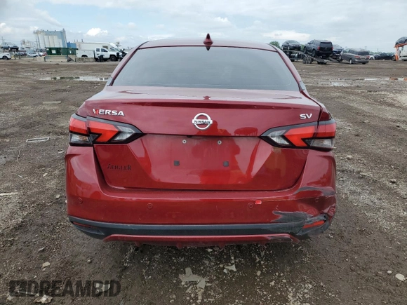 2021 Nissan Versa SV with VIN 3N1CN8EV4ML856575, listed as a Copart auction lot 58821295 with Not provided miles and Salvage title. Bid and sale history available at DreamBid. Image 6.