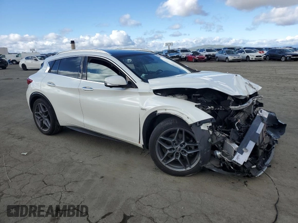 2019 Infiniti QX30 Luxe with VIN SJKCH5CP1KA007660, listed as a Copart auction lot 45919255 with 51,060 mi miles and Salvage title. Bid and sale history available at DreamBid. Image 4.