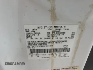 2013 Ford F-150 XL with VIN 1FTFW1EF9DKF66261, listed as a Copart auction lot 49215605 with 114,061 mi miles and Clean Title. Bid and sale history available at carsss.com. Image 10.