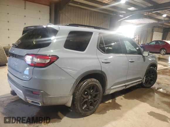 2025 Honda Pilot Elite with VIN 5FNYG1H81SB017554, listed as a Copart auction lot 41770965 with 11,893 mi miles and Salvage Title. Bid and sale history available at DreamBid. Image 3.