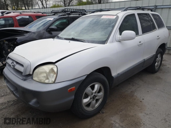 2005 Hyundai Santa Fe GLS z VIN KM8SC13E25U902481, wystawiony jako Copart lot #47892035 z przebiegiem 67 558 mil mil oraz Nie do naprawy • Non repairable. Historia ofert i sprzedaży dostępna na DreamBid. Obrazek 1.