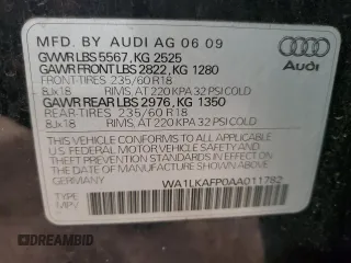 2010 Audi Q5 Premium Plus с VIN WA1LKAFP0AA011782, выставлен на аукционе Copart как лот 52541515 с пробегом 143 333 миль миль и Списание • Salvage title. История ставок и продаж доступна на DreamBid. Изображение 13.