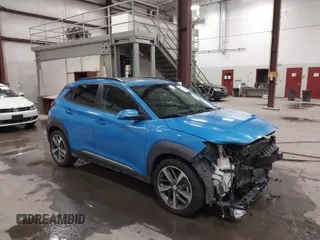 2018 Hyundai Kona Limited with VIN KM8K3CA55JU088433, listed as a IAAI auction lot 41407817 with 61,807 mi miles. Bid and sale history available at carsss.com. Image 1.