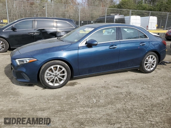 2022 Mercedes-Benz A 220 with VIN W1K3G4FBXNJ369674, listed as a Copart auction lot 51852775 with 22,451 mi miles and Salvage title. Bid and sale history available at DreamBid. Image 1.