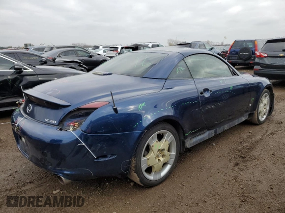 2003 Lexus SC 430 with VIN JTHFN48YX30048301, listed as a Copart auction lot 78778544 with 153,872 mi miles and Salvage Title. Bid and sale history available at DreamBid. Image 3.