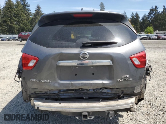 2020 Nissan Pathfinder Platinum with VIN 5N1DR2DM9LC588012, listed as a Copart auction lot 55823095 with 75,052 mi miles and Salvage title. Bid and sale history available at DreamBid. Image 6.