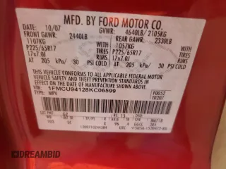 2008 Ford Escape Limited с VIN 1FMCU94128KC06599, выставлен на аукционе Copart как лот 48647495 с пробегом Не указан миль и Списание • Salvage title. История ставок и продаж доступна на DreamBid. Изображение 15.