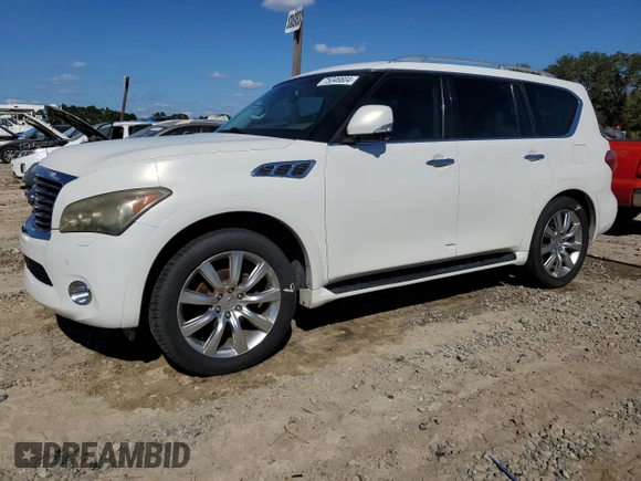 2012 Infiniti QX56 7-passenger with VIN JN8AZ2NF8C9517540, listed as a Copart auction lot 75046604 with 213,468 mi miles and Salvage Title. Bid and sale history available at carsss.com. Image 1.