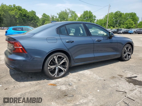 2024 Volvo S60 Plus Dark Theme with VIN 7JRL12TL7RG285605, listed as a Copart auction lot 59494665 with 12,762 mi miles and Salvage title. Bid and sale history available at DreamBid. Image 3.