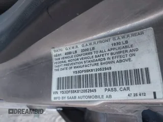 2001 Saab 9-3 z VIN YS3DF55K812052949, wystawiony jako IAAI lot #41059347 z przebiegiem 237 437 mil mil oraz . Historia ofert i sprzedaży dostępna na DreamBid. Obrazek 9.