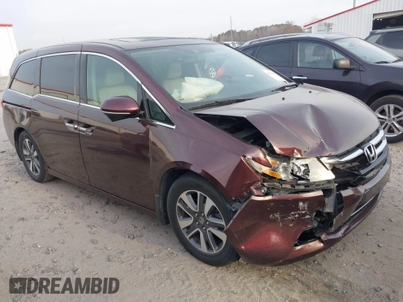 2015 Honda Odyssey Touring Elite with VIN 5FNRL5H9XFB026405, listed as a IAAI auction lot 41780562 with 134,897 mi miles and . Bid and sale history available at DreamBid. Image 1.