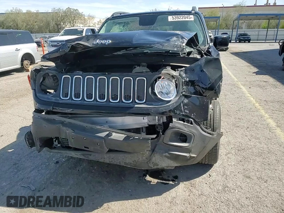 2017 Jeep Renegade Latitude with VIN ZACCJBBB8HPG57686, listed as a Copart auction lot 53922045 with 63,907 mi miles and Salvage title. Bid and sale history available at DreamBid. Image 15.