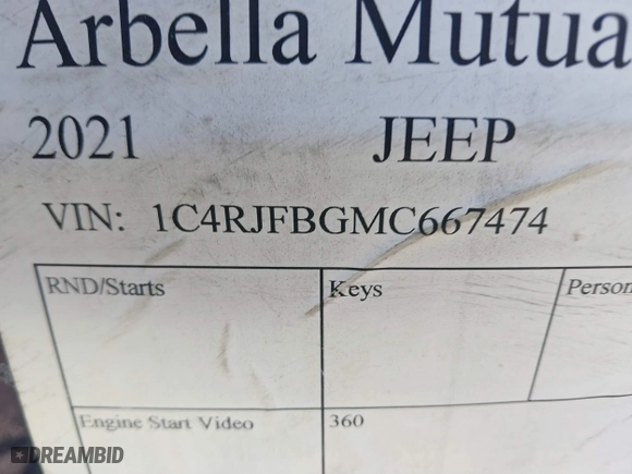 2021 Jeep Grand Cherokee Limited X with VIN 1C4RJFBG5MC667474, listed as a IAAI auction lot 41739526 with 18,992 mi miles. Bid and sale history available at carsss.com. Image 9.