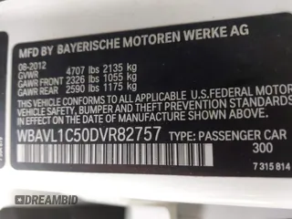 2013 BMW X1 xDrive28i z VIN WBAVL1C50DVR82757, wystawiony jako IAAI lot #42431997 z przebiegiem 225 137 mil mil oraz . Historia ofert i sprzedaży dostępna na DreamBid. Obrazek 9.