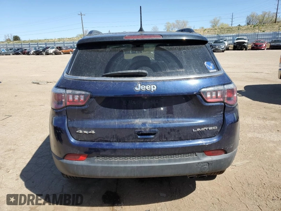 2020 Jeep Compass Limited with VIN 3C4NJDCB0LT203629, listed as a Copart auction lot 52348655 with 71,749 mi miles and Salvage title. Bid and sale history available at DreamBid. Image 6.