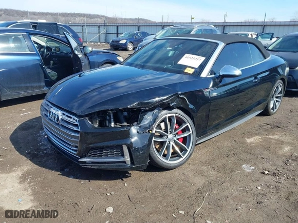2018 Audi S5 Cabriolet Prestige with VIN WAU24GF53JN007356, listed as a IAAI auction lot 41525257 with 57,131 mi miles. Bid and sale history available at carsss.com. Image 2.