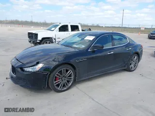 2017 Maserati Ghibli with VIN ZAM57XSA6H1218753, listed as a IAAI auction lot 41833235 with 42,135 mi miles. Bid and sale history available at carsss.com. Image 2.
