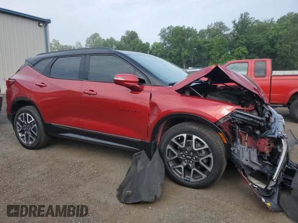 2024 Chevrolet Blazer RS with VIN 3GNKBKRS7RS121821, listed as a Copart auction lot 60870335 with 12,155 mi miles and Salvage title. Bid and sale history available at DreamBid. Image 4.