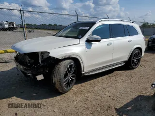 2022 Mercedes-Benz GLS with VIN 4JGFF5KE9NA586127, listed as a Copart auction lot 52695073 with 22,164 mi miles. Bid and sale history available at carsss.com. Image 1.