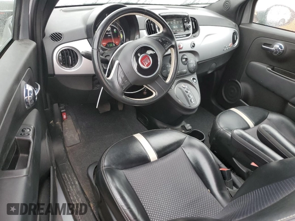 2017 FIAT 500e with VIN 3C3CFFGE2HT549654, listed as a Copart auction lot 53664325 with 53,326 mi miles and Salvage title. Bid and sale history available at DreamBid. Image 8.